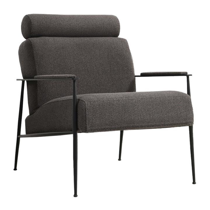 Armchair PWF-0572 pakoworld fabric gray 75x80x90cm