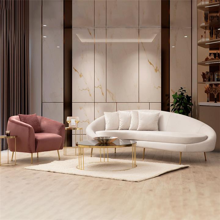 Armchair PWF-0574 pakoworld fabric pink 70x82x82cm
