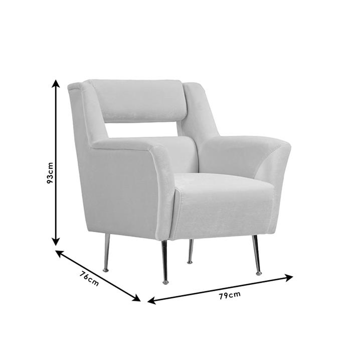 Armchair PWF-0573 pakoworld velvet cream 79x76x93cm