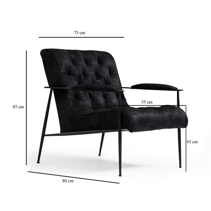 Πολυθρόνα PWF-0582 pakoworld ύφασμα μαύρο 75x80x85εκ