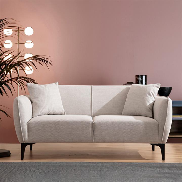 2 seater sofa PWF-0565 pakoworld fabric off white 180x95x67cm