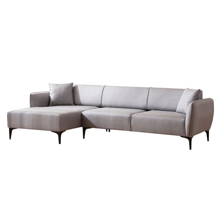 Corner sofa PWF-0565 pakoworld right corner fabric grey 270x95x67cm