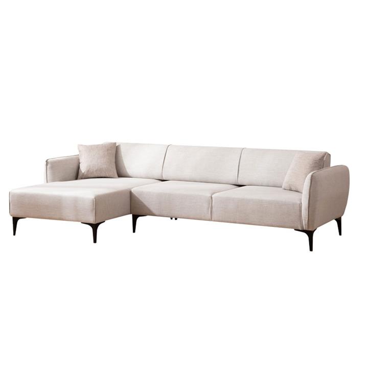 Corner sofa PWF-0565 pakoworld right corner fabric off white 270x95x67cm