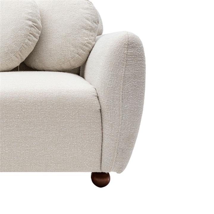 Corner sofa Arabella pakoworld right corner fabric white 273x93x86cm