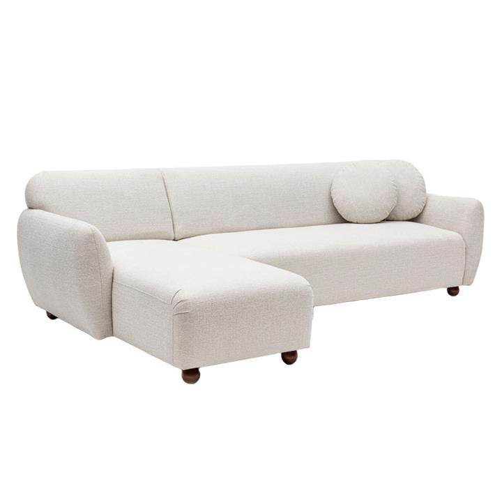Corner sofa Arabella pakoworld right corner fabric white 273x93x86cm