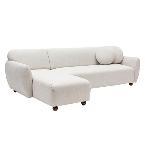 Corner sofa Arabella pakoworld right corner fabric white 273x93x86cm