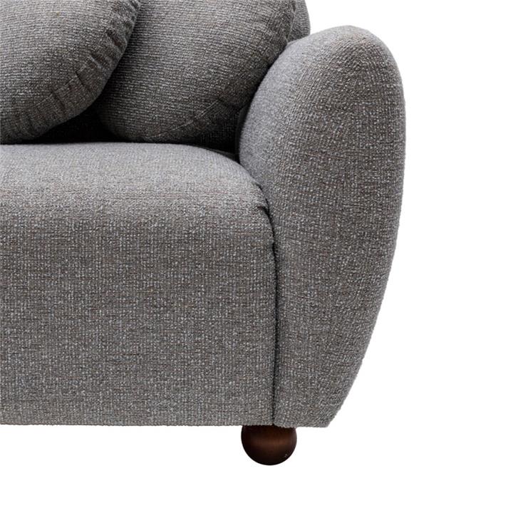 Corner sofa Arabella pakoworld right corner fabric grey 273x93x86cm