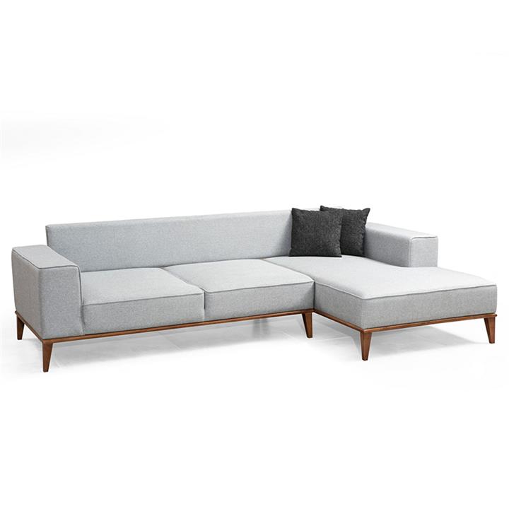 Corner sofa PWF-0504 pakoworld left corner fabric gray-walnut 288x160x85cm