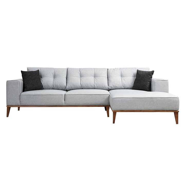 Corner sofa PWF-0504 pakoworld left corner fabric gray-walnut 288x160x85cm