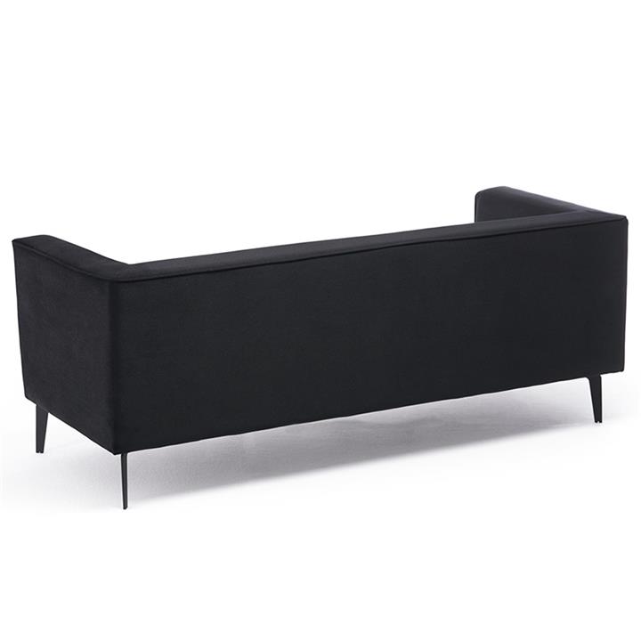 Καναπές 3θέσιος PWF-0539 pakoworld βελούδο μαύρο 197x76x81εκ