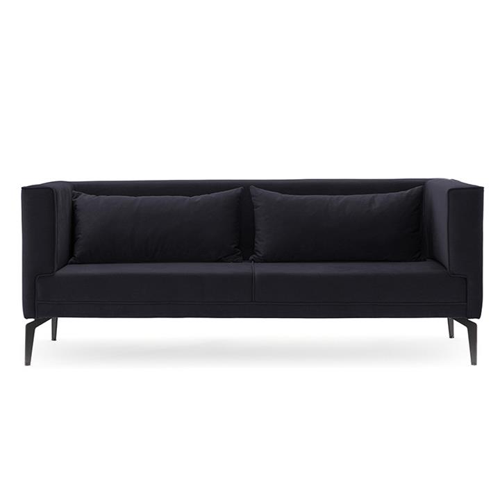 Καναπές 3θέσιος PWF-0539 pakoworld βελούδο μαύρο 197x76x81εκ