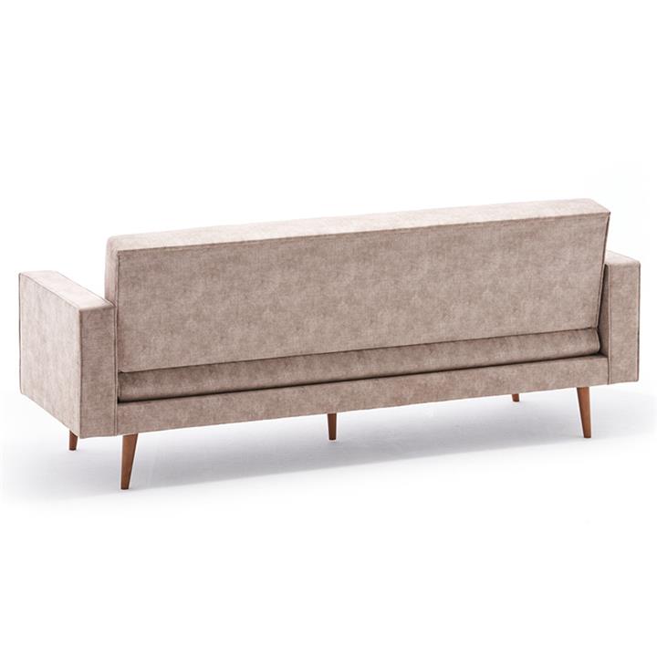 3-seater sofa-bed PWF-0528 pakoworld fabric beige antique - walnut 214x75x90cm