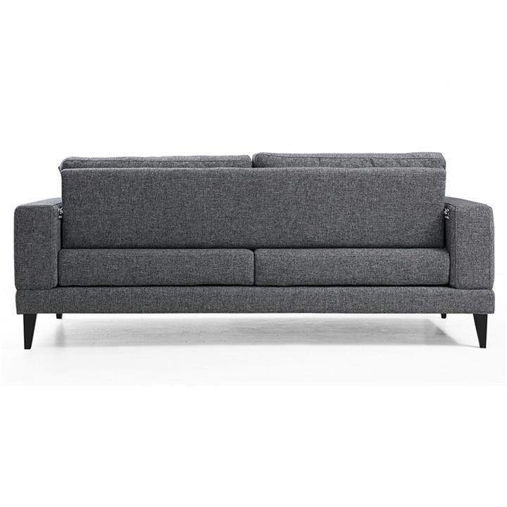 3-seater sofa PWF-0510 pakoworld fabric dark gray-black 210x85x90cm