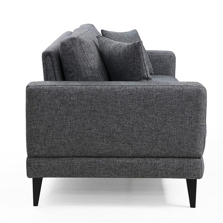 3-seater sofa PWF-0510 pakoworld fabric dark gray-black 210x85x90cm