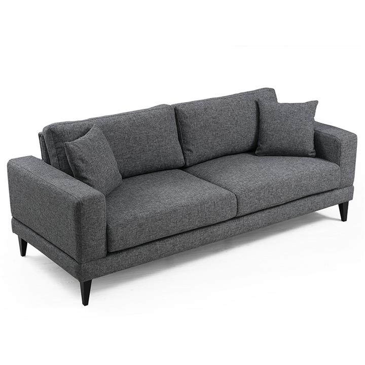 3-seater sofa PWF-0510 pakoworld fabric dark gray-black 210x85x90cm