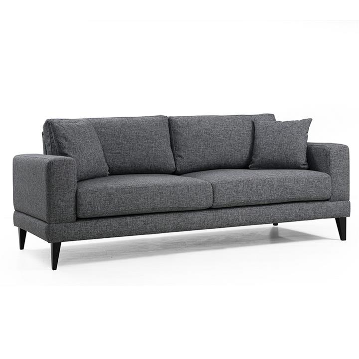 3-seater sofa PWF-0510 pakoworld fabric dark gray-black 210x85x90cm