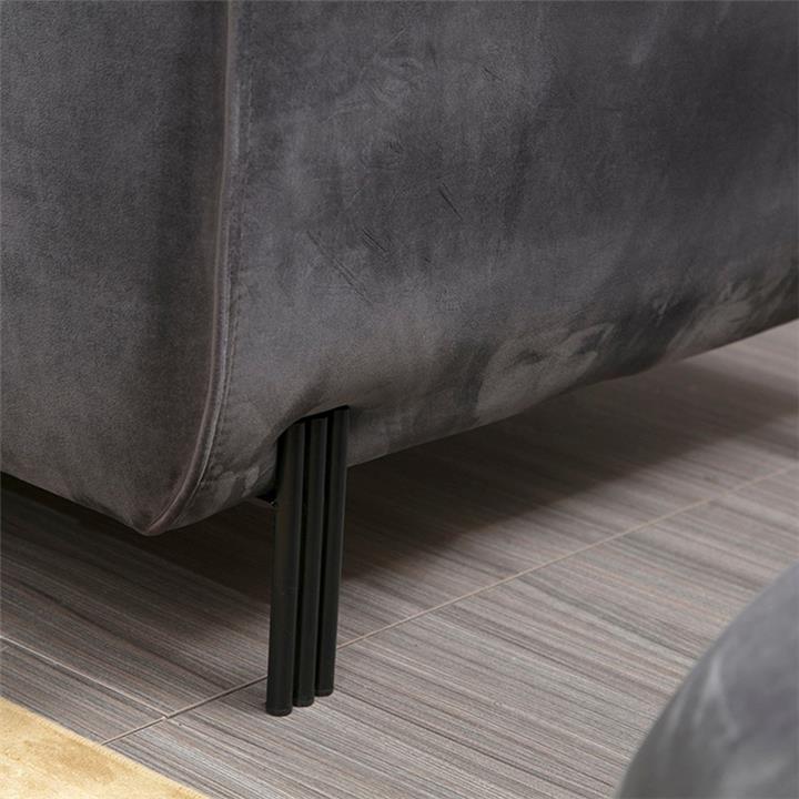 Corner sofa PWF-0523 pakoworld right corner velvet anthracite-black 287x169x85cm