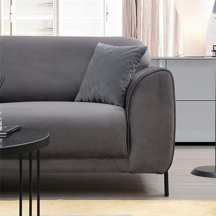 Corner sofa PWF-0523 pakoworld right corner velvet anthracite-black 287x169x85cm