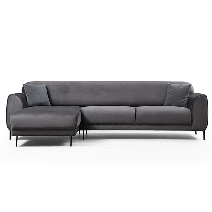 Corner sofa PWF-0523 pakoworld right corner velvet anthracite-black 287x169x85cm