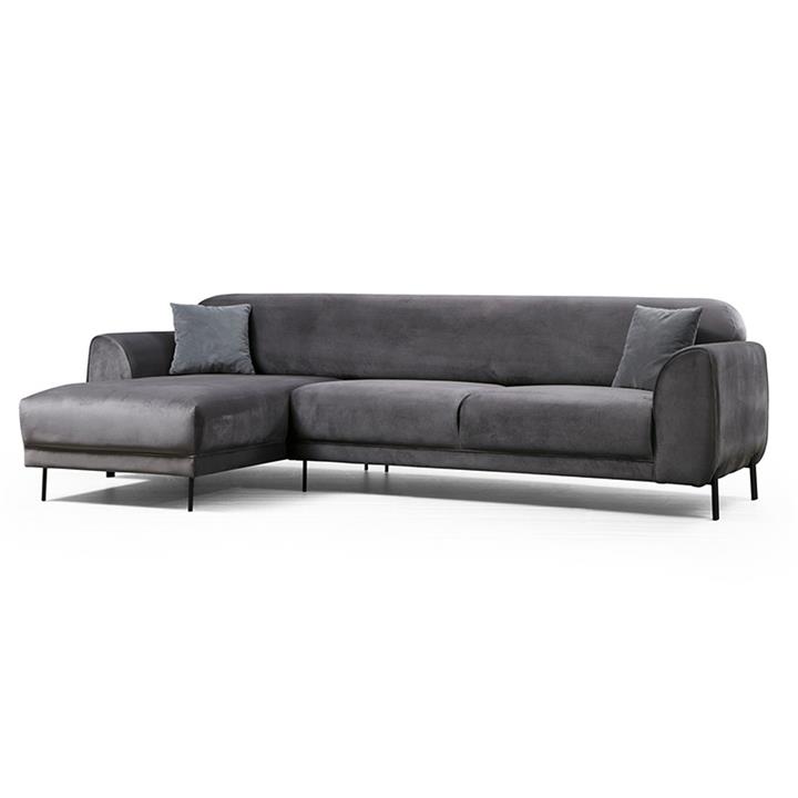 Corner sofa PWF-0523 pakoworld right corner velvet anthracite-black 287x169x85cm