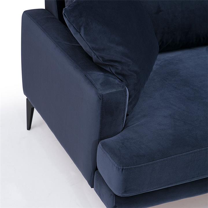Καναπές 2θέσιοςFortune pakoworld βελούδο μπλε-μαύρο 175x88x90εκ