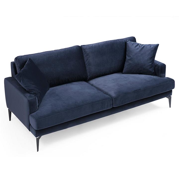 Καναπές 2θέσιοςFortune pakoworld βελούδο μπλε-μαύρο 175x88x90εκ