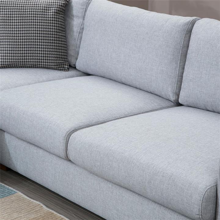 Corner sofa PWF-0542 pakoworld right corner fabric gray-walnut 246x266x85cm