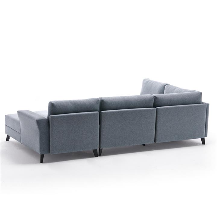 Versatile corner sofa-bed PWF-0536 pakoworld light blue fabric 300x202x78cm