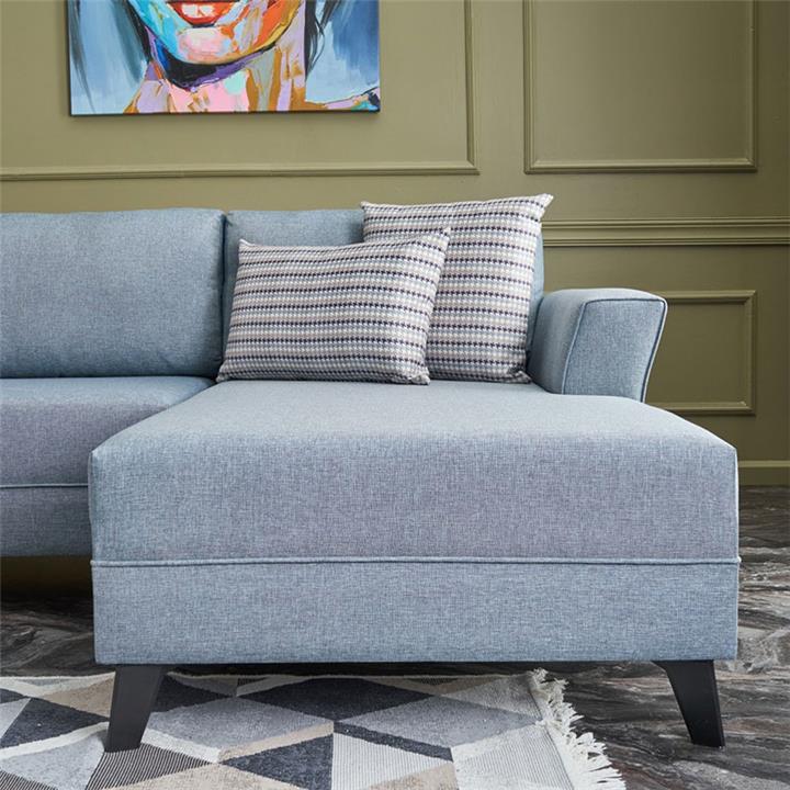 Versatile corner sofa-bed PWF-0536 pakoworld light blue fabric 300x202x78cm