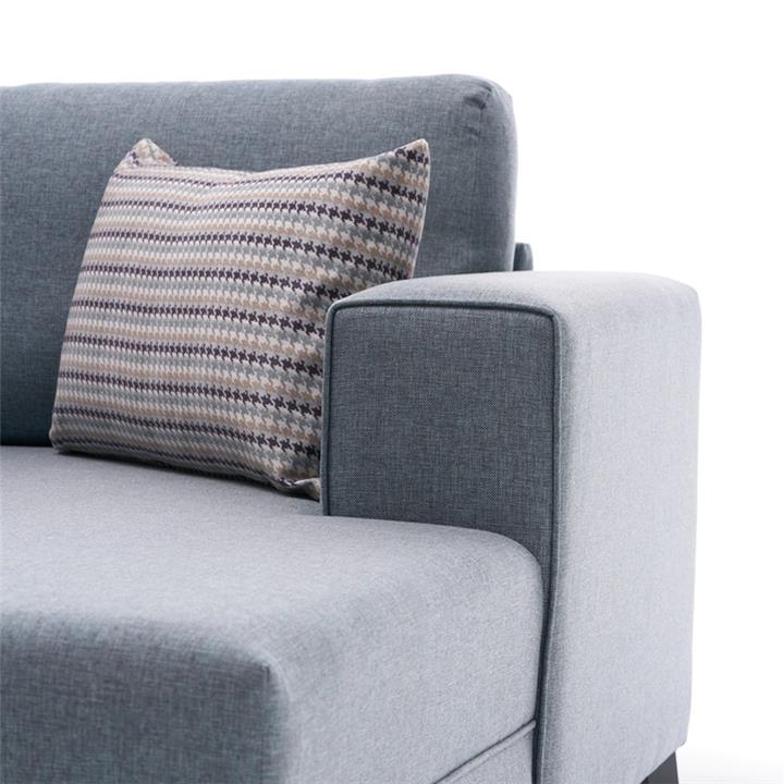 Versatile corner sofa-bed PWF-0535 pakoworld fabric light blue 300x202x78cm