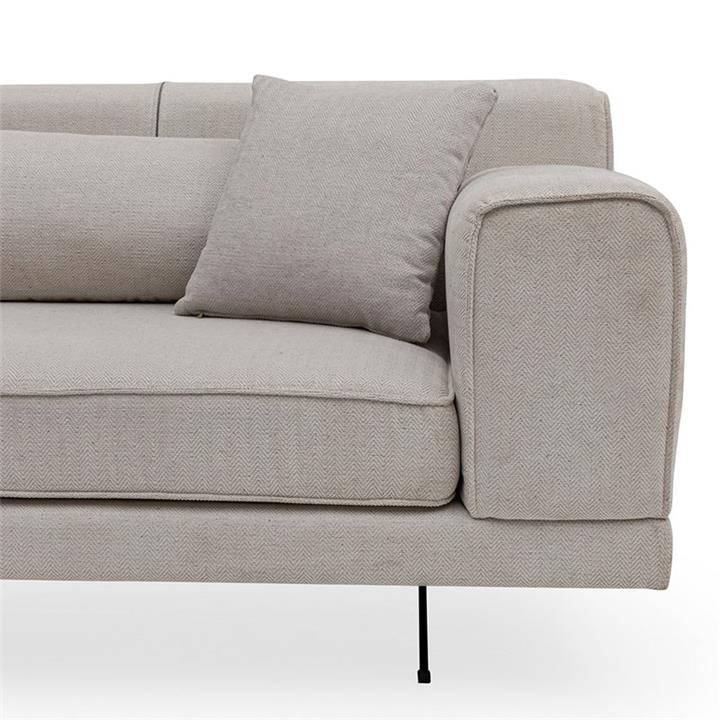 Corner Sofa PWF-0533 pakoworld right corner fabric beige-black 308x198x78cm