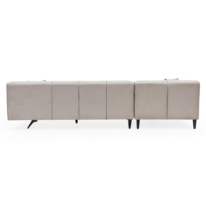 Corner Sofa PWF-0533 pakoworld right corner fabric beige-black 308x198x78cm