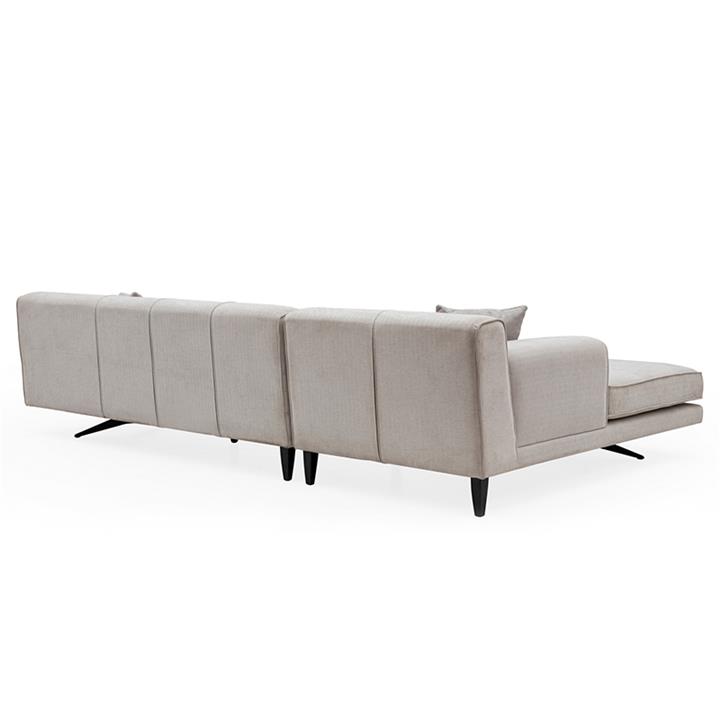 Corner Sofa PWF-0533 pakoworld right corner fabric beige-black 308x198x78cm