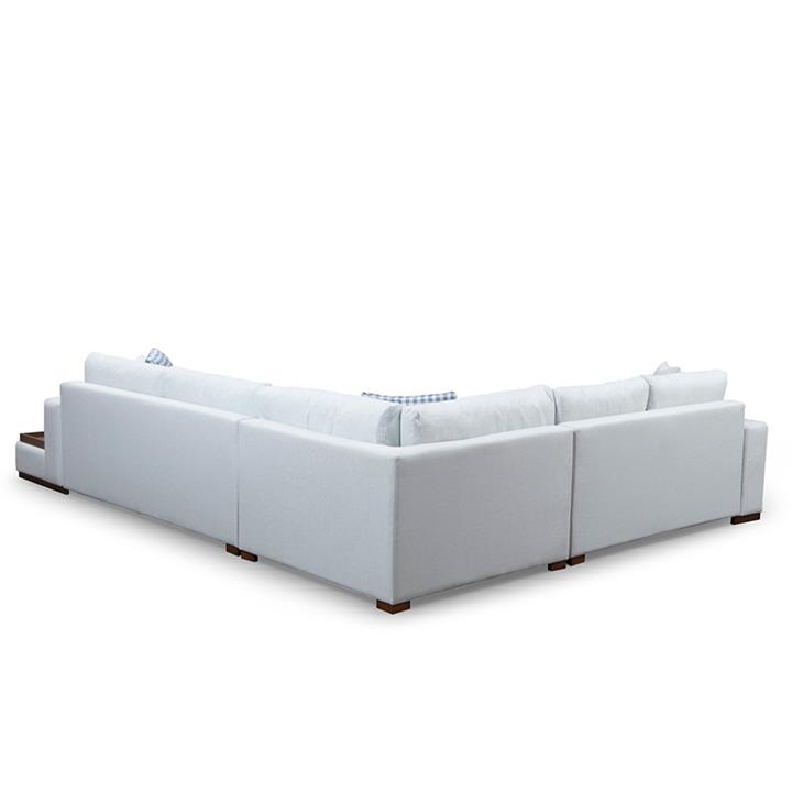 Corner sofa PWF-0531 pakoworld right corner fabric beige grey-walnut 363x282x85cm