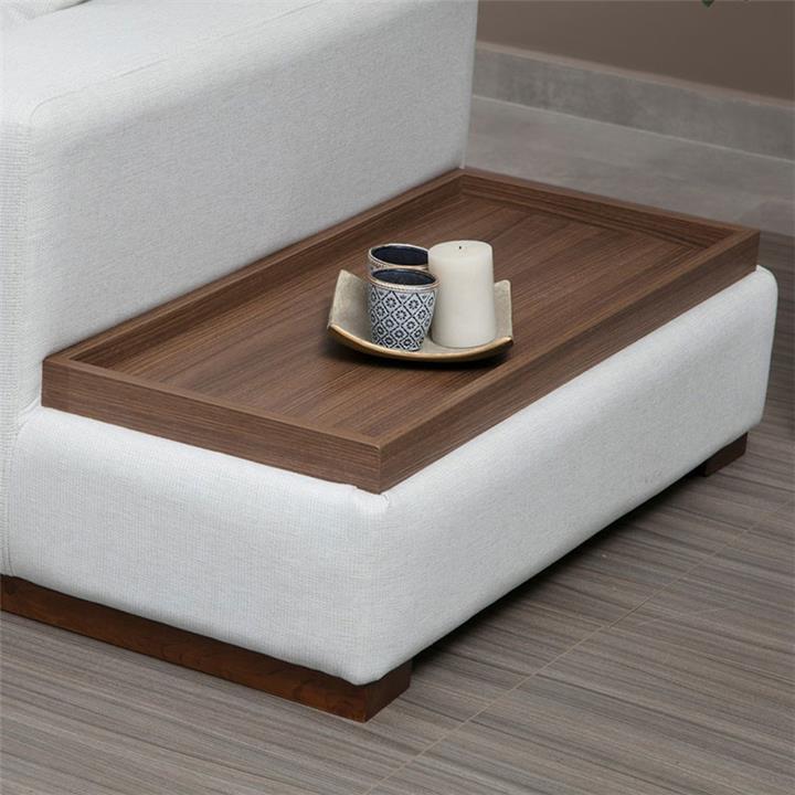 Corner sofa PWF-0531 pakoworld right corner fabric beige grey-walnut 363x282x85cm
