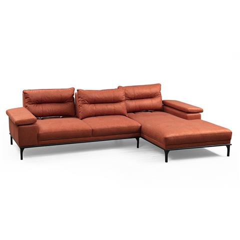 Corner sofa PWF-0529 pakoworld left corner fabric dark orange-black 309x188x89cm
