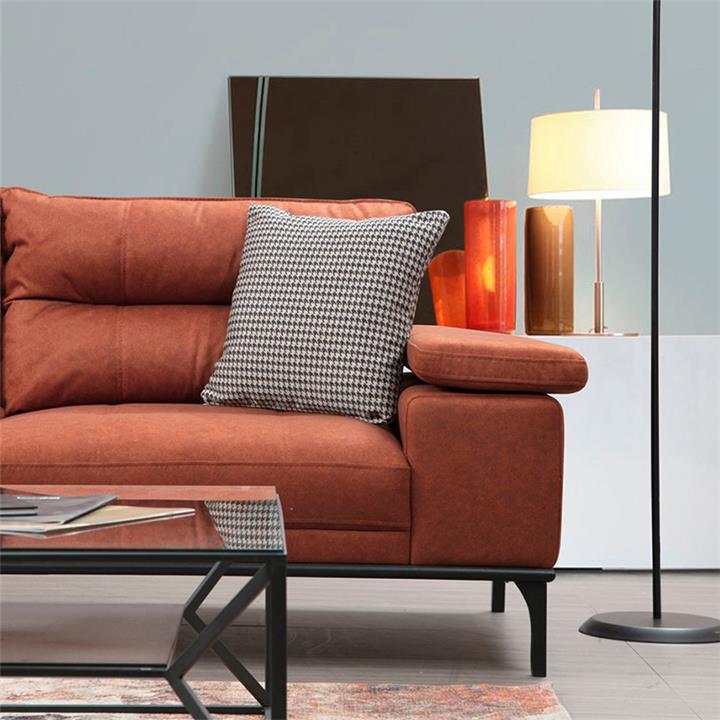 Corner sofa PWF-0529 pakoworld right corner fabric dark orange-black 309x188x89cm