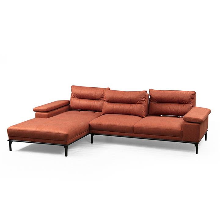 Corner sofa PWF-0529 pakoworld right corner fabric dark orange-black 309x188x89cm