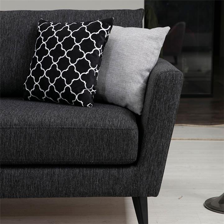Sofa 3-seater PWF-0526 pakoworld fabric anthracite-black 215x94x88cm