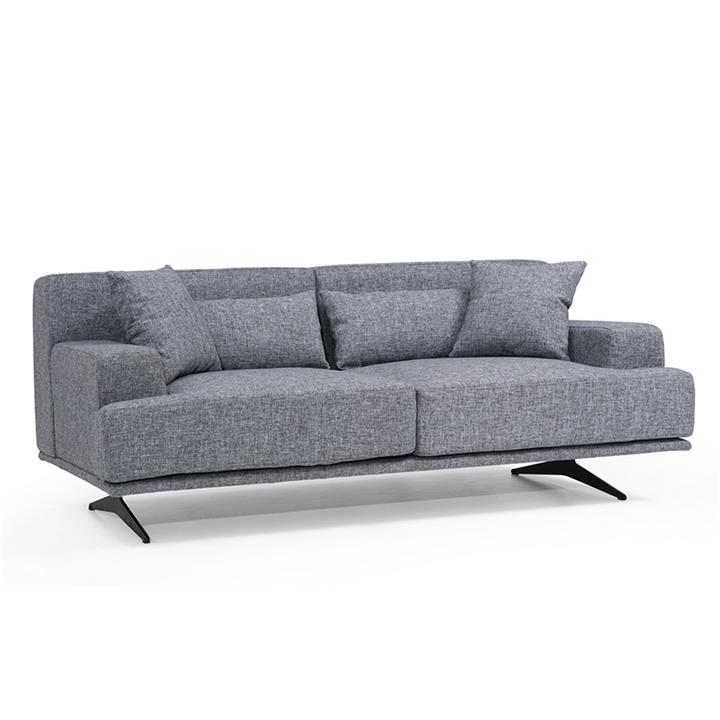 3-seater sofa PWF-0516 pakoworld fabric dark gray-black 200x110x80cm