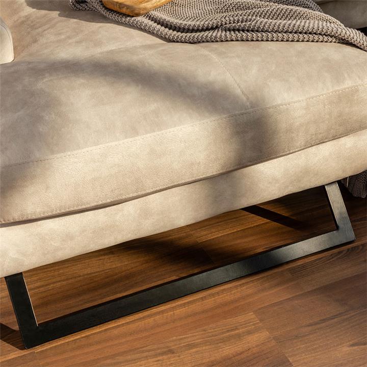 Corner sofa PWF-0503 pakoworld right corner fabric beige-black 308x190x100cm