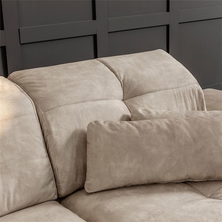 Corner sofa PWF-0503 pakoworld right corner fabric beige-black 308x190x100cm
