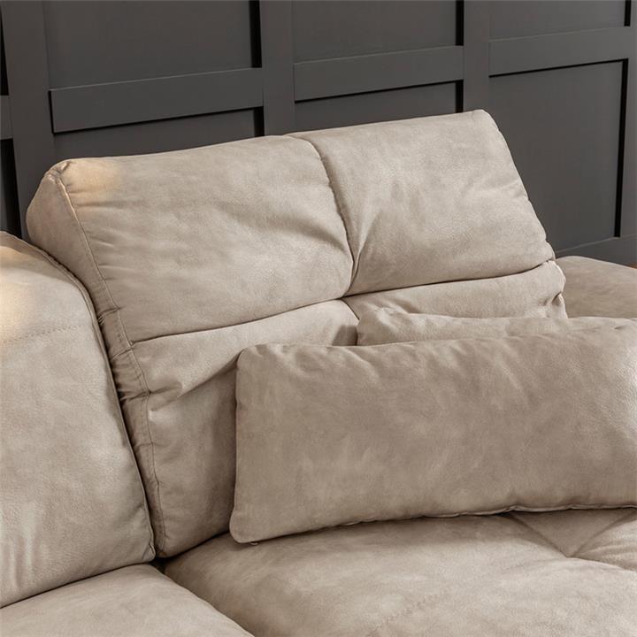 Corner sofa PWF-0503 pakoworld right corner fabric beige-black 308x190x100cm