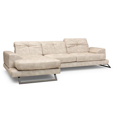 Corner sofa PWF-0503 pakoworld right corner fabric beige-black 308x190x100cm