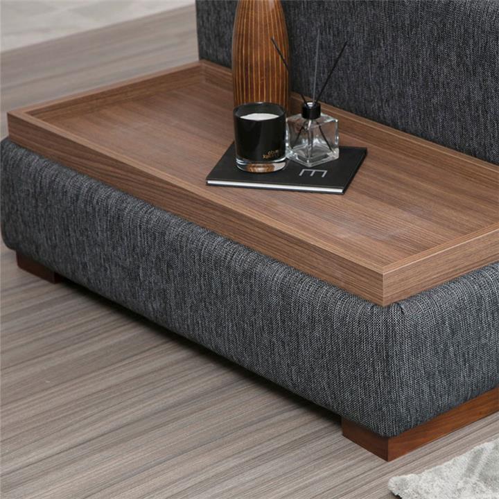 Corner sofa PWF-0519 pakoworld left corner anthracite-walnut fabric 323x282x85cm