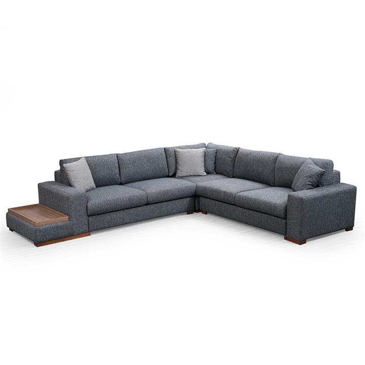 Corner sofa PWF-0519 pakoworld left corner anthracite-walnut fabric 323x282x85cm
