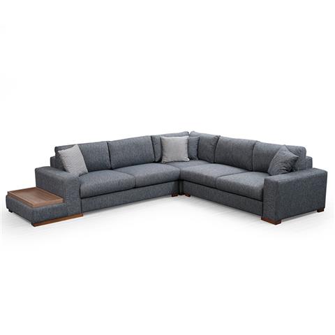 Corner sofa PWF-0519 pakoworld left corner anthracite-walnut fabric 323x282x85cm