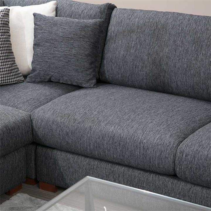Corner sofa PWF-0519 pakoworld right corner anthracite-walnut fabric 323x282x85cm