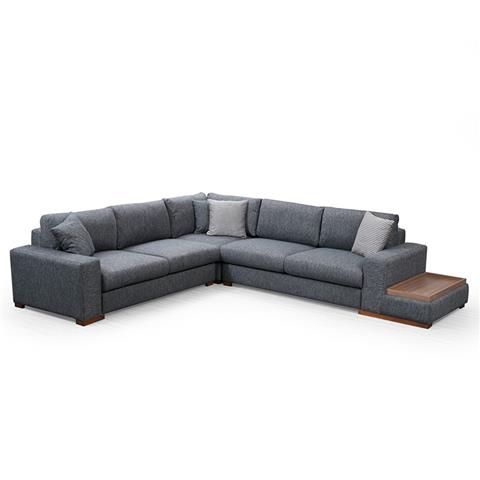 Corner sofa PWF-0519 pakoworld right corner anthracite-walnut fabric 323x282x85cm