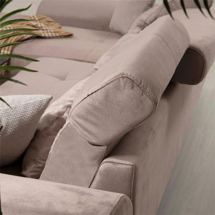 Corner sofa PWF-0503 pakoworld left corner fabric beige-black 308x190x100 / 92cm